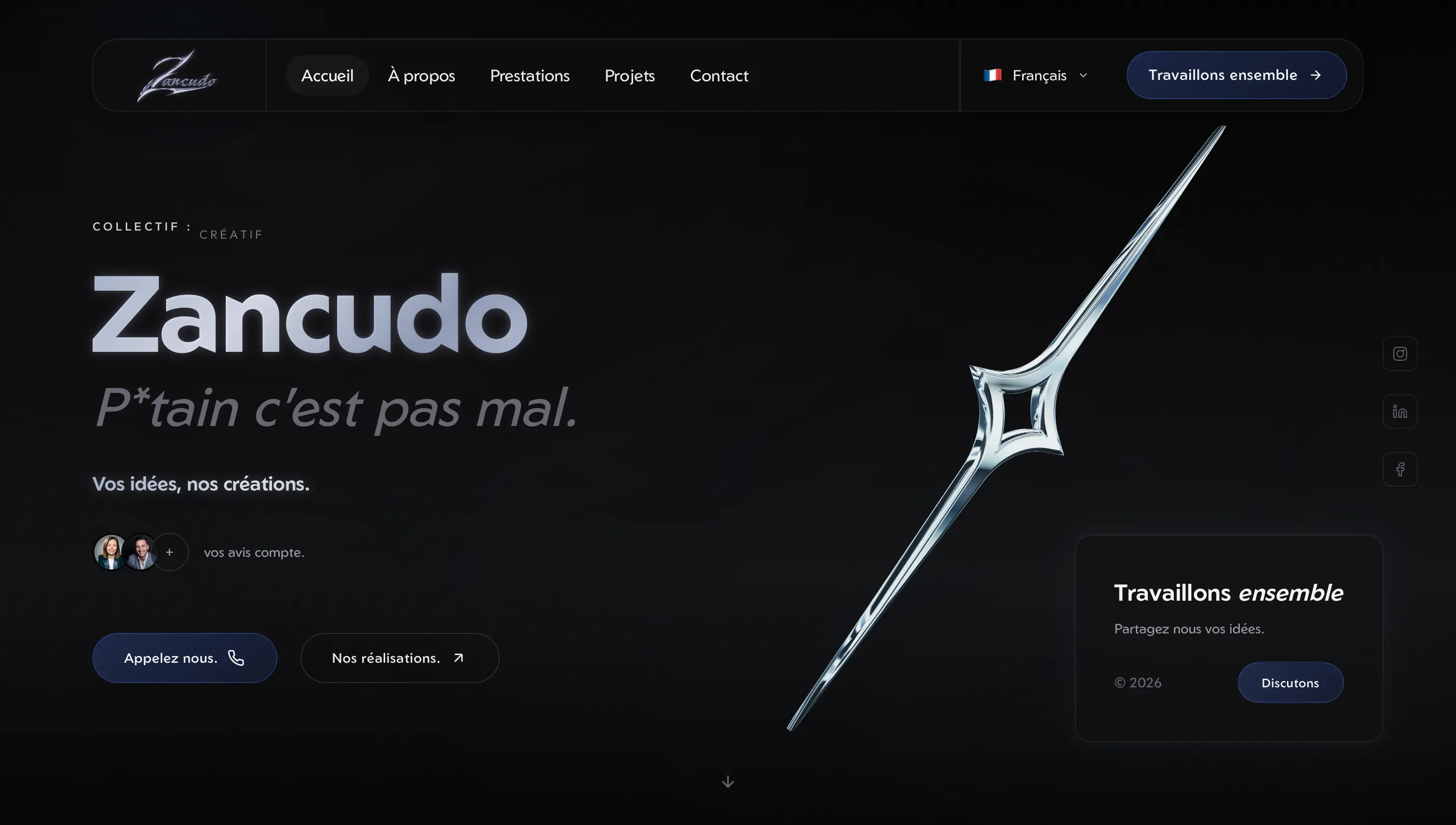 Zancudo — Site vitrine collectif créatif