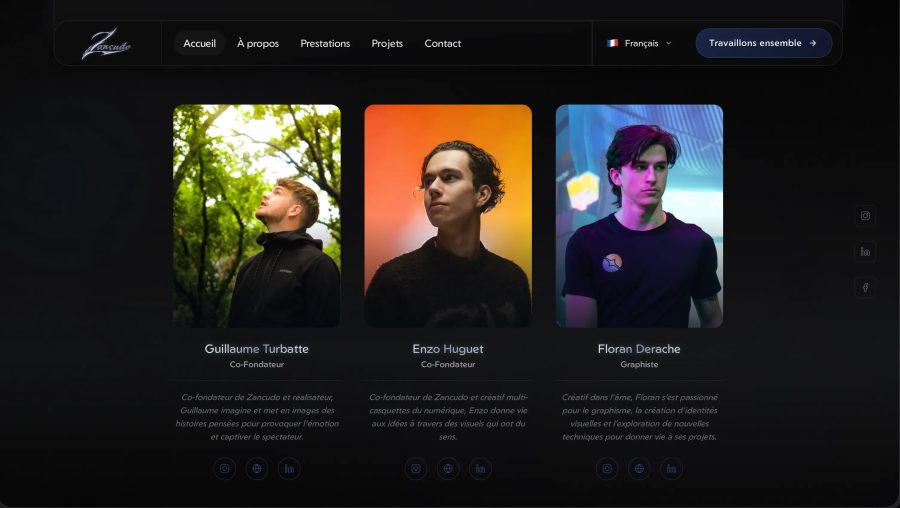 Zancudo — Site vitrine collectif créatif